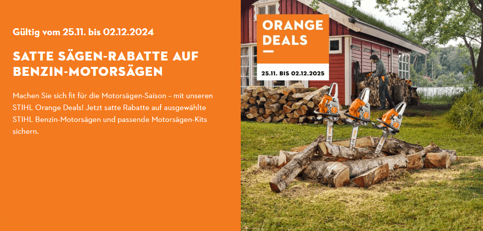 Header für STIHL Orange Deals 2024